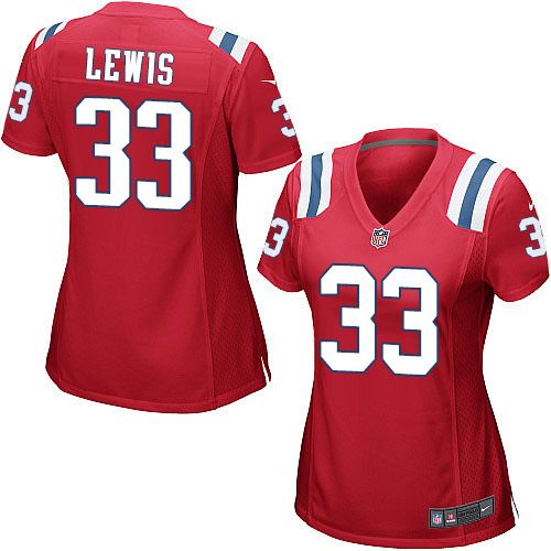 Nike Patriots #33 Dion Lewis Red Alternate Women's Stitched NFL Elite Jersey